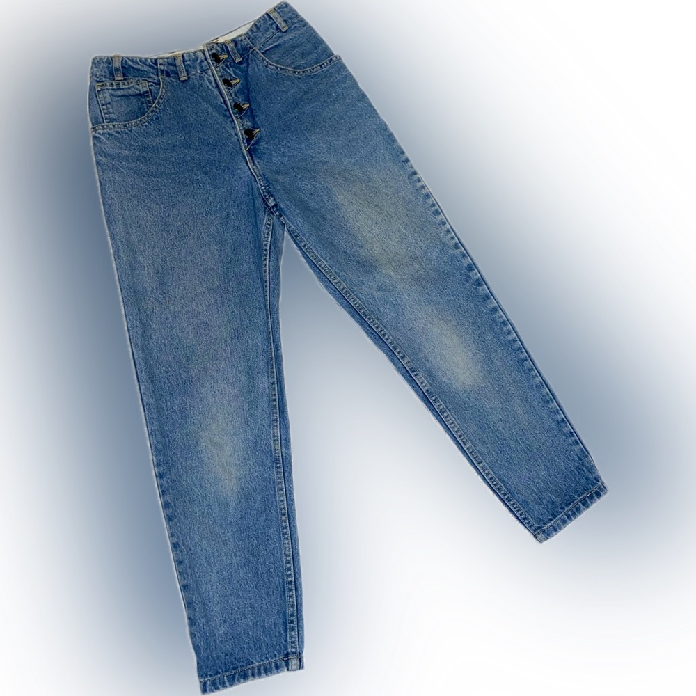 Vintage 80s/90s George Marciano for Guess Blue Denim Button Fly Tapered Jeans